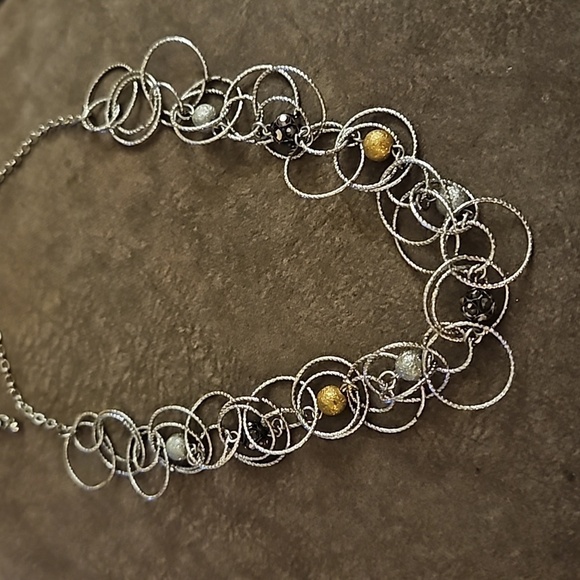 3/$30 Circle Cluster Beaded Chain Necklace - Picture 3 of 7